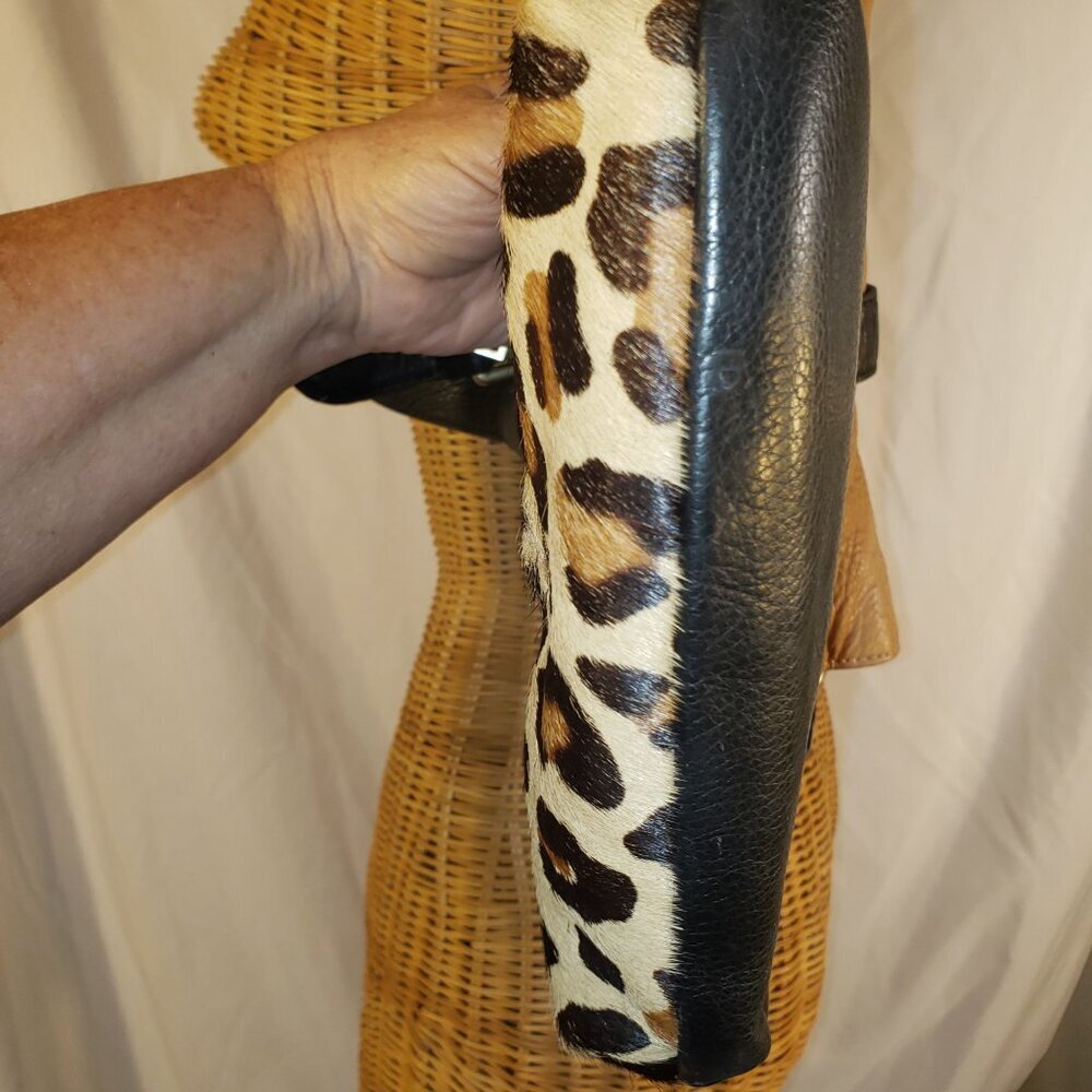 Vintage Via Neroli Leopard Print & Leather Crossbody Handbag - Picture 8 of 15